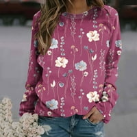 Ženska trendovska lagana plus veličina pulover Slanina odjeća za dame cvjetno ispis casual labav moda