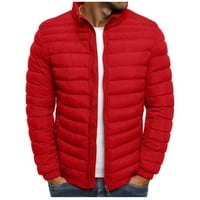 Lyinloo muške jakne pamučna jakna modna pamučna jakna muške toplom pamučnom jaknom crveno xxl