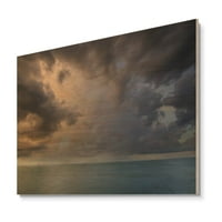 Art DemandART 'dramatični tropski kišni oblak nebo' nautički i obalni drveni zidni paneli - prirodni