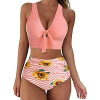 Puntoco Weens Cleance, kupaći kostimi za kupaći suncokret tisak bikini set push up kupaći kupaći kostim