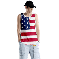 4. jula TANK TOPLE majica bez rukava Crvene plave zvijezde Eagle USA zastava Grafičke majice bez rukava