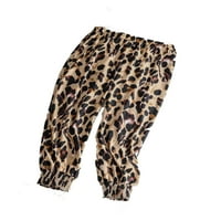 Ležerne leopard ispise konusne šargaretne hlače s višebojnika plus veličine
