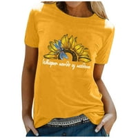 Kratki rukav Basic Tees Clearence ženske modne vrhove Trendne odjeće seoske košulje Retro suncokret