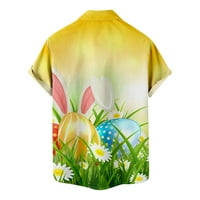 Na čišćenju Uskršnje košulje za muške kratke rukavske havajske majice Ljetna casual gumba niz ljetni