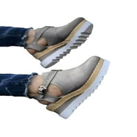 Eloshman Womens casual platforma klina Espadrille Sandale okrugli cipele za gležnjeve