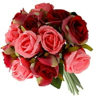 12 - glava umjetna ruža Bouquet romantični simulacijski buket kuća za vjenčanje cvjetni zid bridalni