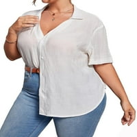 Ženske plus bluze casual majica bijela 3xl