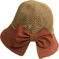 Cocopeantnts Ljetni šešir za žene luk sunčeve kape široka disketa disketa kupola šuplje mrežice ribar hat modni šarmantan