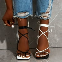 Giligiliso Cipele žene Modne Color Contrast Minimalistički seksi Romam Style Puttee Lacing Fine Heels