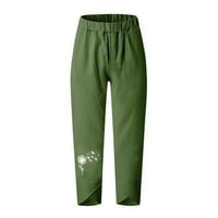 Eryao Capri hlače za žene posteljina široke noge elastične hlače sa šalicama za pčelanje bandelion print