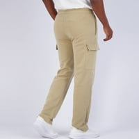 Pantalone za muškarce rade casual slim fit solidna boja otvoreni donji znoj sa džepovima pantalone