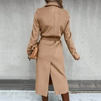 Ženska nova vuna tanka jakna dame vitki dugi remen preko kaputa za odjeću
