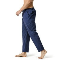 Caveitl Muške atletske hlače, muške pamučne patmoroke sa elastičnim strukom vučene snimke Dnevne casual pantsstraight hlače Sportske pantalone Hlače mornarice