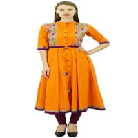Bimba Žene Anarkali Kurti, dugačka pamučna tunika Kurta indijska etnička bluza