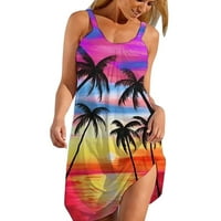 Cotonie ženska haljina za plažu bez rukava bikini za plažu za plažu za uzgoj odmora, ležerne za odmor