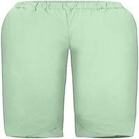 Dabuliu Ženske posteljine posteljine ravne pantalone na plažima visokog struka Hlače na plažima Žene izmučene hlače Khaki Capris za žene