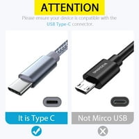 Tip C kabl za punjenje, Borz USB C najlonski pleteni kabl za punjač za Samsung Galaxy Note S S10E S