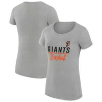Ženska G-III 4her od Carl banaka Heather Siva San Francisco Giants Team Graphic ugrađena majica