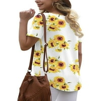 Ljetna štedna klirenca Squishhappy Summer Basic bluza majica za žene Casual Camo Print Tunic Tops Kratki