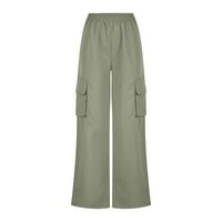 Ženske teretne hlače sa visokim strukom Ljetne casual baggy široke nogalne hlače modne čvrste boje Y2K