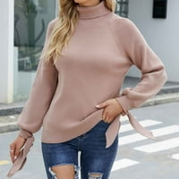 SimplMaygeni klirens trendy džemperi dugih rukava za žene plus veličine ženskih modnih dugih rukava kornjača labave pune boje bluza pleteni džemper