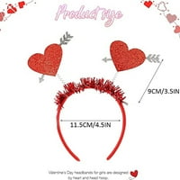 Yirtree Love Heart Buquin traka za glavu zaljubljena za valentinovo za glavu crvena srčana kosa za kosu