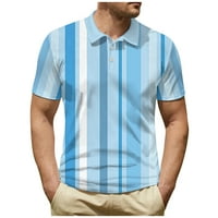Muška golf majica Casual Sports V izrez rebrani ovratnik kratki rukav modni casual solid color obični