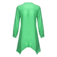Košulje za žene V izrez dugih rukava Tees Solid Print Green XXXXL