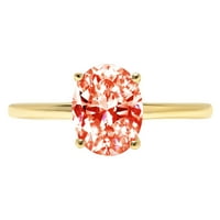 2.5ct ovalni rez crveni simulirani dijamant 14k žuto zlato graviranje izjava godišnjica Angažovanost vjenčanja pasijans Veličina prstena 10,25