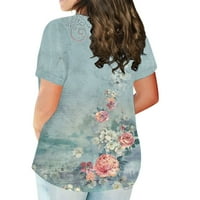 Hanas ženska gornja modna ljetna ženska majica kratkih rukava okrugla vrat plus veličina majica Vintage
