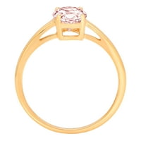 1.0ct ovalni rez ružičasti simulirani dijamant 14k žuti zlatni godišnjički zaručni prsten veličine 4,25