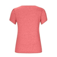 Ženski vrhovi, ljetni čišćenje Ženski ljetni majica O-izrez Top Short rukav Ispiši ležernu majicu