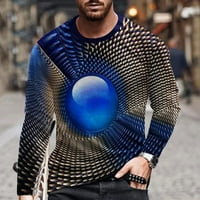 Uorcsa Club Dugi rukav Ležerni uzorak 3D ispisani posadni vrat pulover muškarci bluze plavi