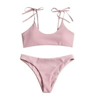 Dvodijelni setovi kupaći kostim Halter BRA stil podstavljen ružičasti s