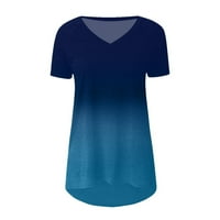 Ljetne bluze za žene Dressy casual prevelizirane grafičke težene kratkih rukava V izrez labav fit tine dye ispis bluze