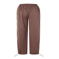 Žene labave teretne hlače Ležerne prilike elastične struke Široke noge Joggers pantalone sa džepovima