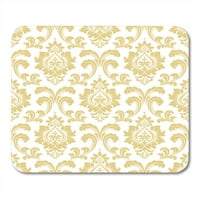 Cvjetni uzorak barokna damask bijeli i zlatni preporod Royal Mousepad jastuk za miš miš miša