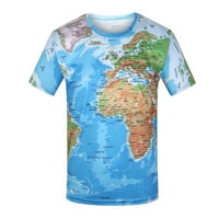 Tking Modni Muški ljetni map svjetskih 3d tiskani kratki rukav za okrugli vrat Top majica s majicom