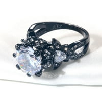Lubanje podudaranje prstenova njegovim i njenim prstenovima Par prstenovi 1,5ct CZ Vjenčani prsten za