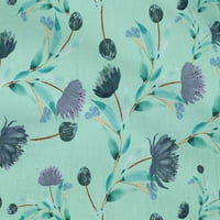 Onuone pamuk fle flower aquamarine tkanina cvijet i odliveni vodenikolor šivaći zanatske projekte Tkanini