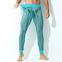 Muška elastična struka seksi čvrste ležerne mrežice prugaste hlače od devet cestova