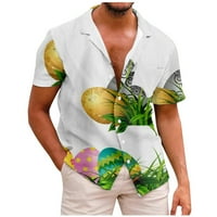 Ljetni trendi čišćenje muške majice Uskršnji ispisani muški ljetni labavi modni majica s kratkim rukavima