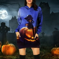Pseurrlt Halloween ženska odjeća Ženske dukseve dugih rukava s džepovima Nosići za žene za žene tiskane