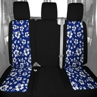 Caltrend Stražnji podijeljeni stražnji i čvrsti jastuk Neosupreme Seat Seat za 2017- Honda Civic - HD223-34nn Havaii plavi umetak sa crnom oblogom