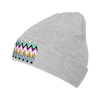 Modni ispis Funky Knit Beanie Hat, zimska kapa meko topli klasični šeširi za muškarce, sive