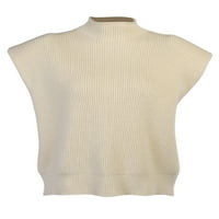 Ciycuit ženski džemper na ramenu vrhovi rukava bez rukava prsluk prsluk pleteni džemper vrh
