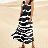 Fragarn ženska casual labav sandress dugi haljina bez rukava Split Maxi haljine ljetna haljina za plažu
