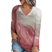 Strungten ženska modna casual dugih rukava s pulover V-izrezom
