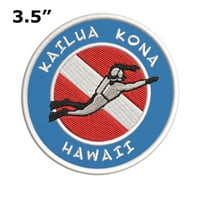 Kailua Kona, Havaji Scuba Diver zastava Glačalo ili šivanje na izvezenu mrlju tkanine zakrpa Ocean Beach,