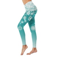 Ženske tanke pantalone za noge Ljetne gamaše hlače Grafički otisci Yoga ravna elastična visoka struka duge pantalone Sky Blue XL